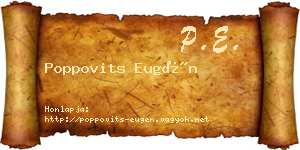 Poppovits Eugén névjegykártya